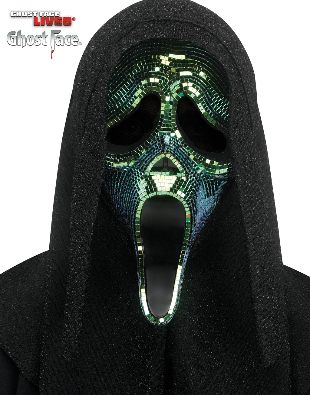 Fun World Scream Ghost Face Oil Slick Black Disco Mirror Character Costume Mask