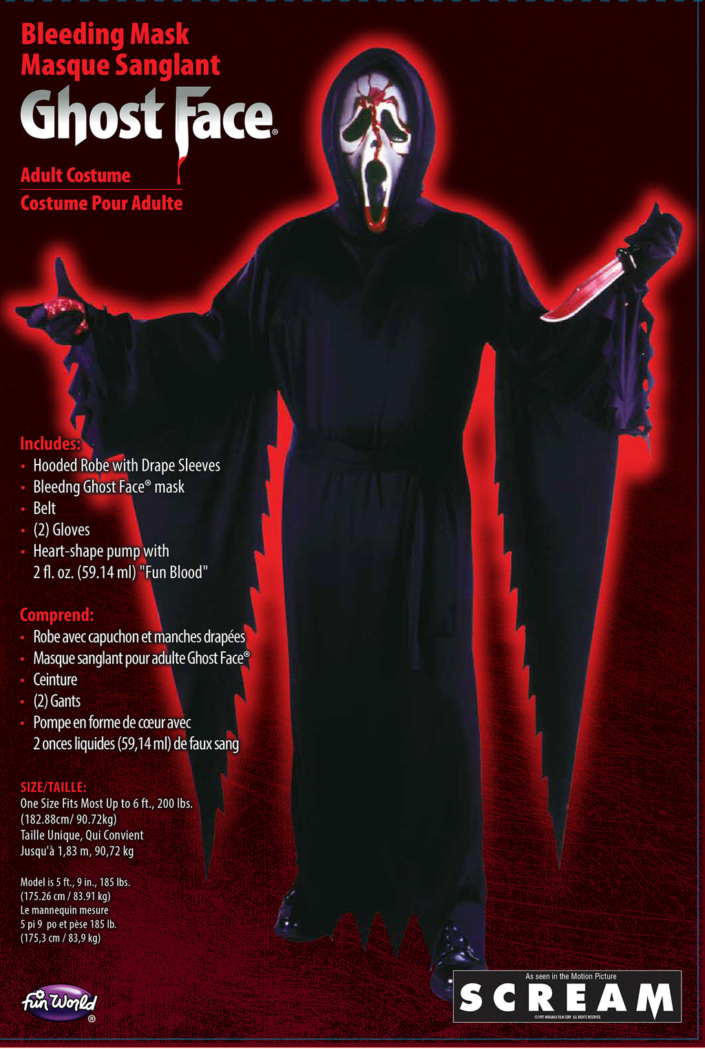 Scream Bleeding Ghost Face Adult Costume