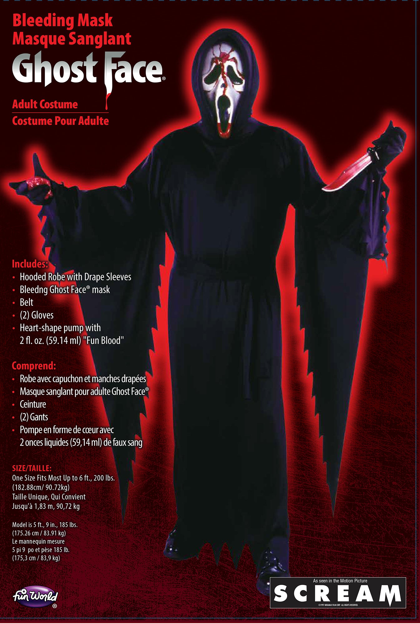 Scream Bleeding Ghost Face Adult Costume
