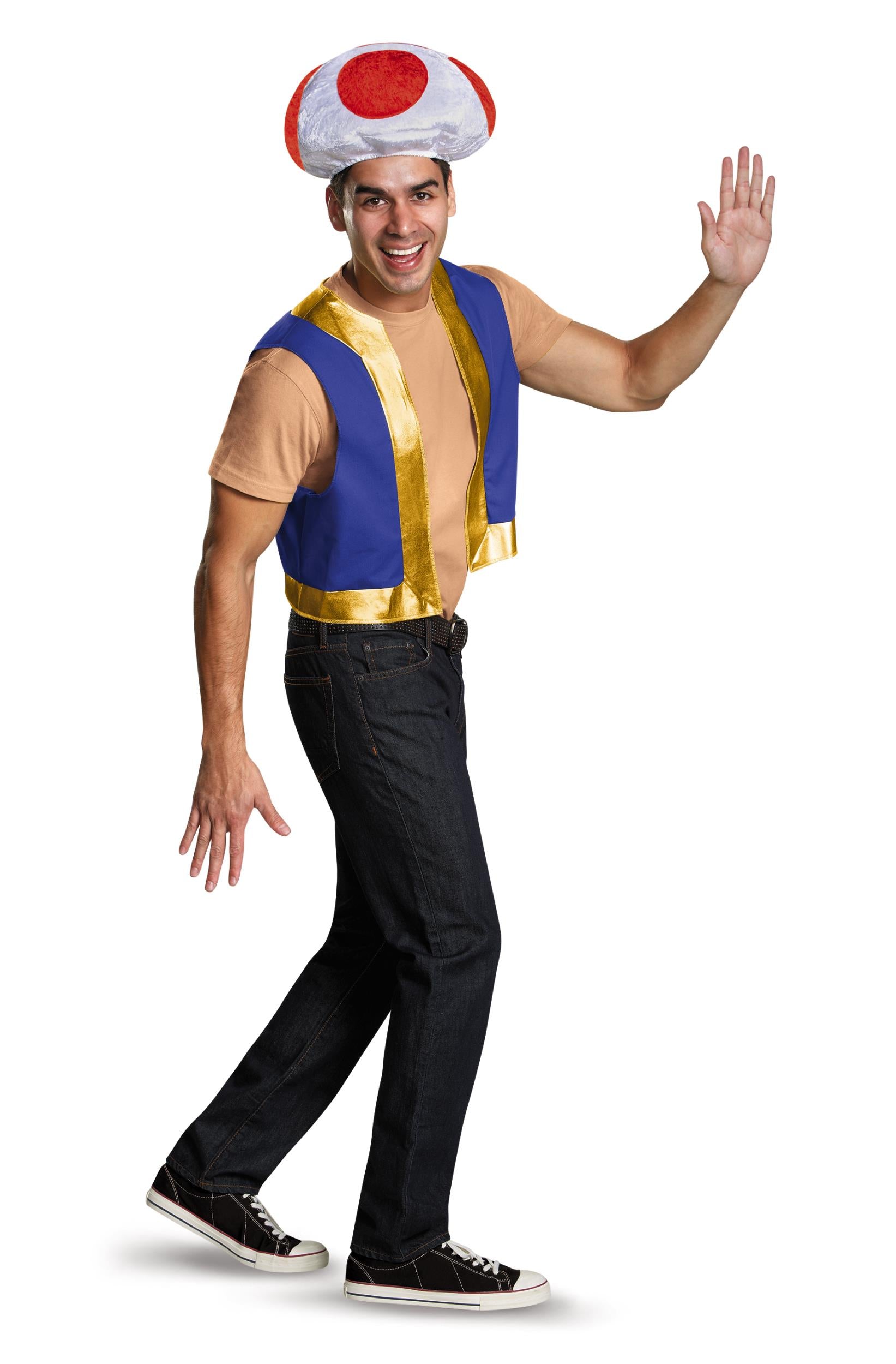 Disguise Super Mario Bros. Toad Mushroom Adult Costume Kit