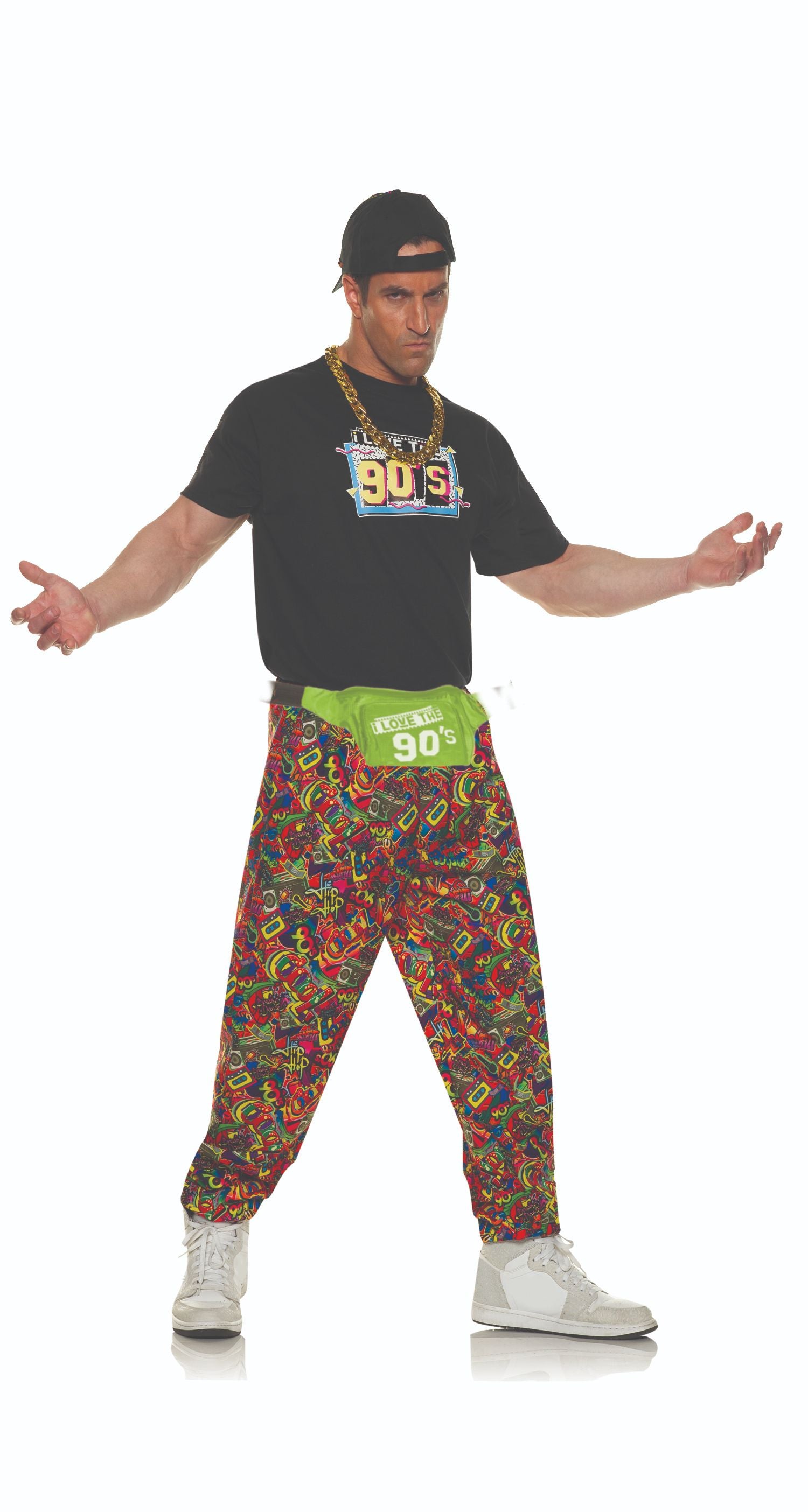 Underwraps 90's Baggy Pants Men's Costume Standard One Size Multicolor