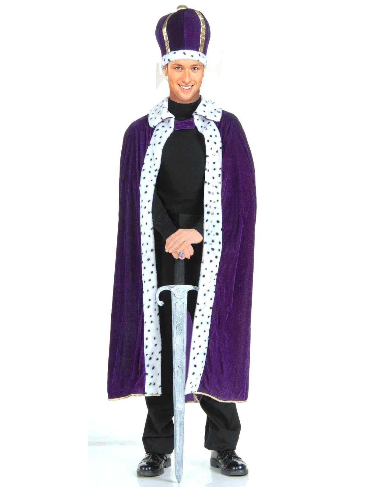 King's Robe and Crown Set, Purple - Adult Standard