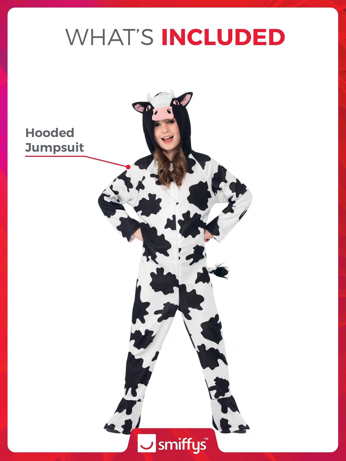 Kids' Cow Jumpsuit Costume - Black and White
