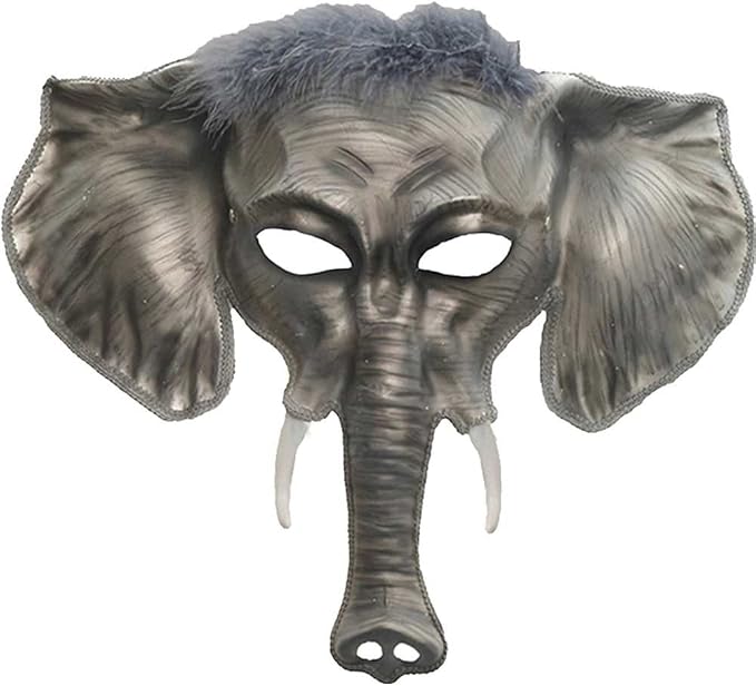 Gray Elegant Elephant Venetian Mask Adult Size