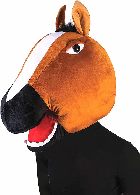 Plush Horse Mascot Head For Adults