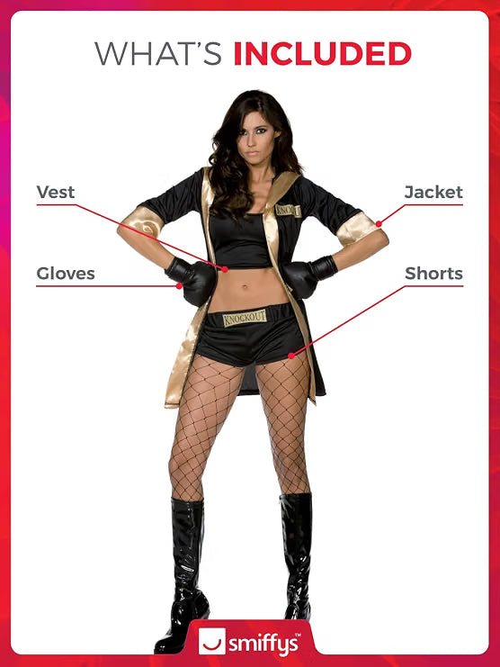 Fever Knockout Boxer Women's Costume - Black