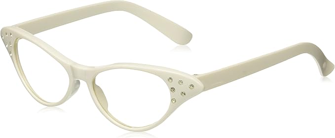 1950's Cat Eye Rhinestone Glasses Clear Lenses
