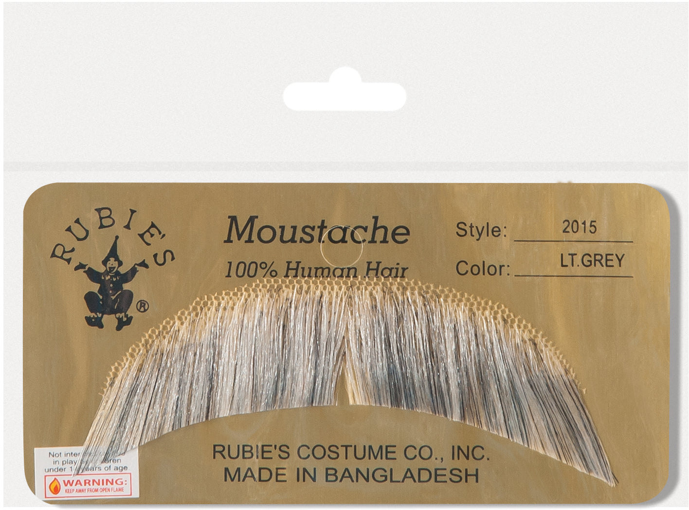 Human Hair Hippie Bandit 70s Basic Character Mustache grey