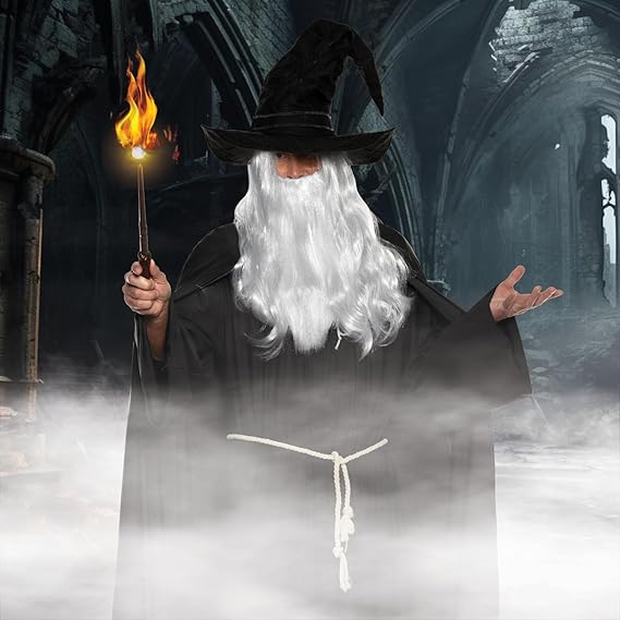 Men's Black Warlock Renaissance Wizard Adult Costume