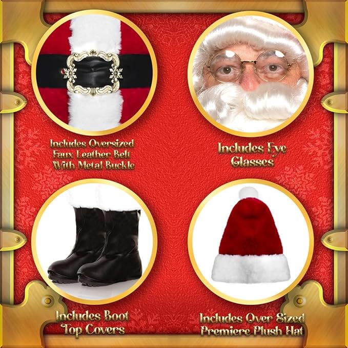 Luxurious Ultra Plush Professional Santa Claus Men's Costume