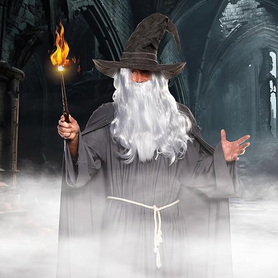 Men's Grey Warlock Renaissance Wizard Adult Costume