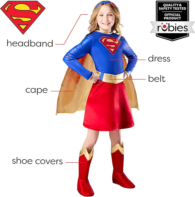 Girl's Deluxe Supergirl Costume