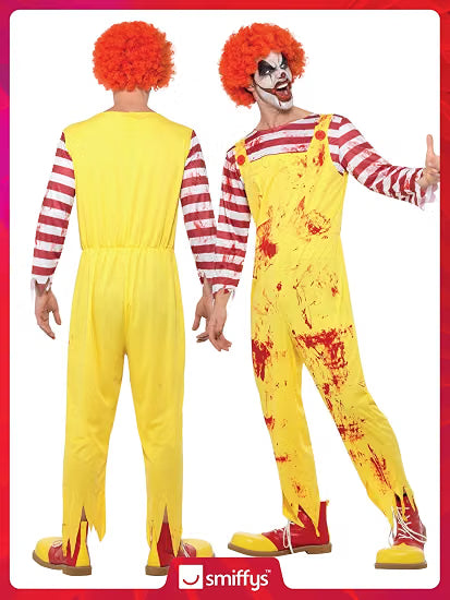 Kreepy Killer Clown Costume, Yellow & Red