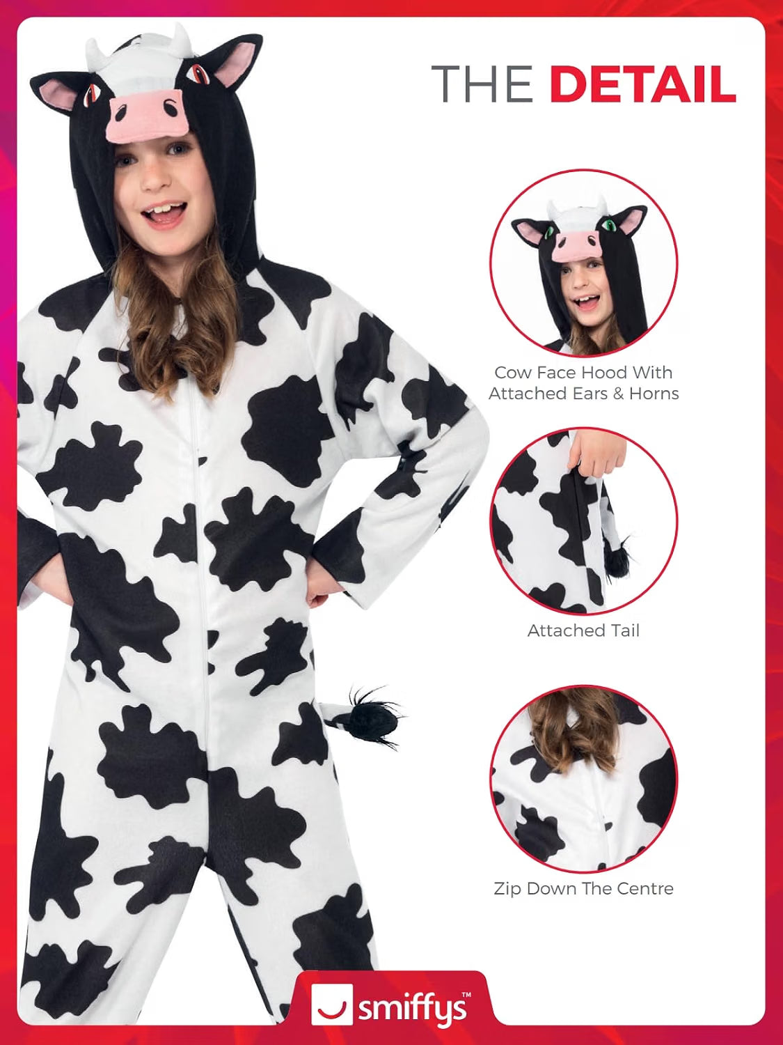 Kids' Cow Jumpsuit Costume - Black and White
