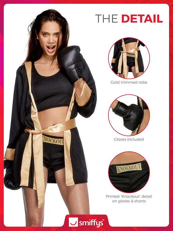 Fever Knockout Boxer Women's Costume - Black