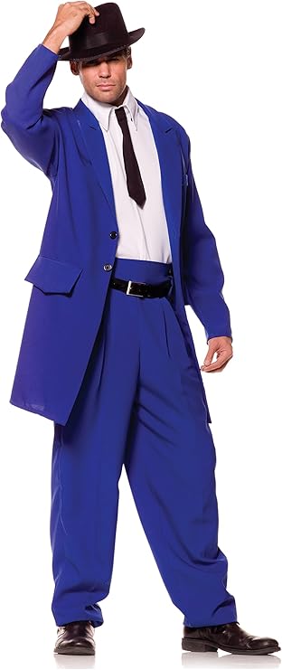 Men's Mobster Blue Zoot Suit Adult Costume