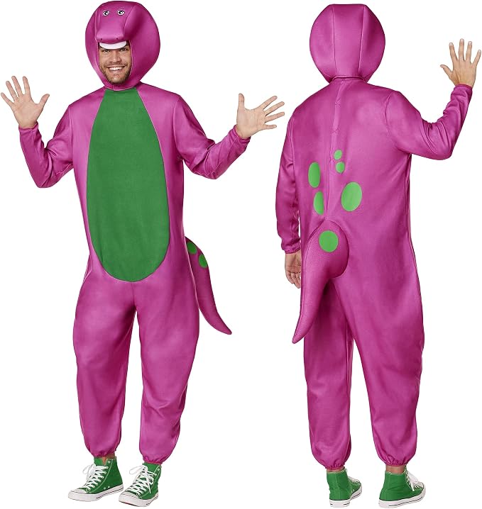 Barney Adult Costume Jumpsuit