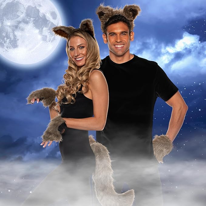 Cute Brown & Gray Animal Werewolf Costume Accessory Kit