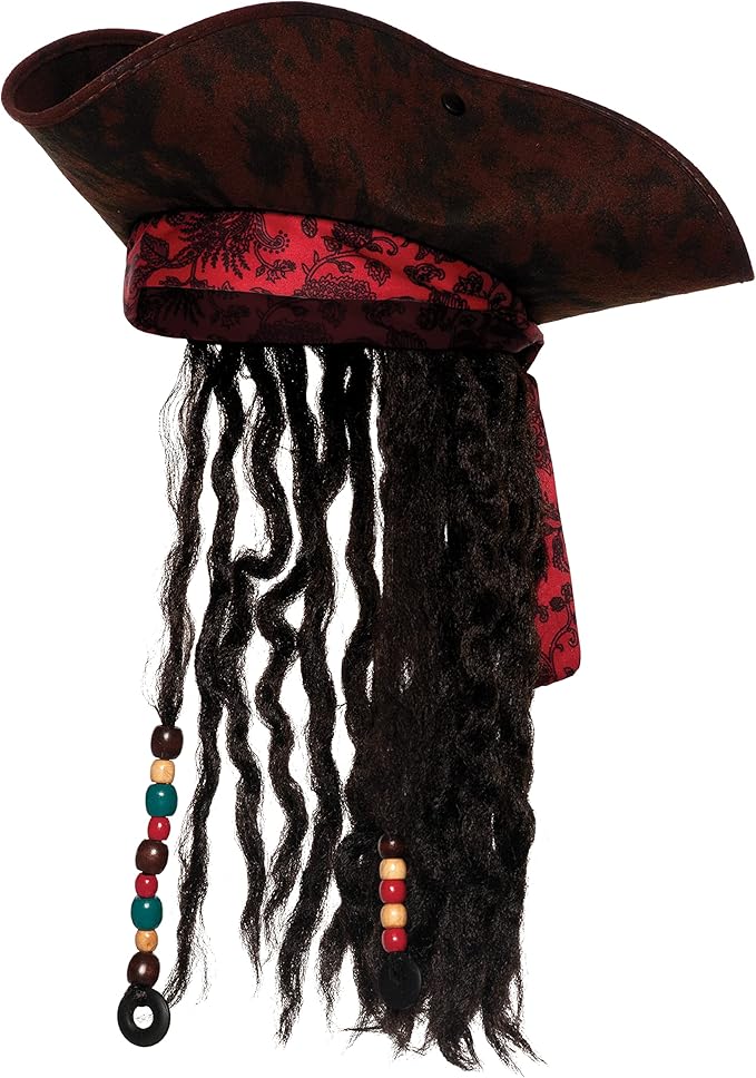 Pirate Dreadlock Hat Costume Accessory Adult Size