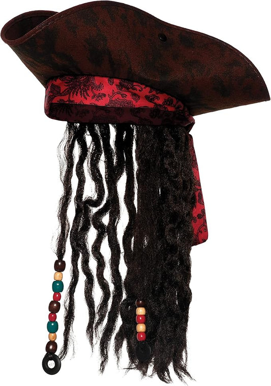Pirate Dreadlock Hat Costume Accessory Adult Size