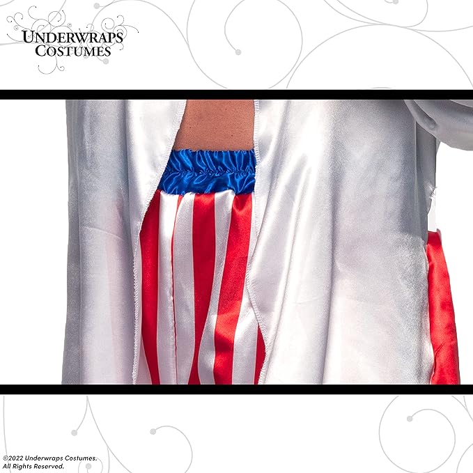 Men's Satin Boxing Champ Two Piece Adult Costume Red, White, and Blue