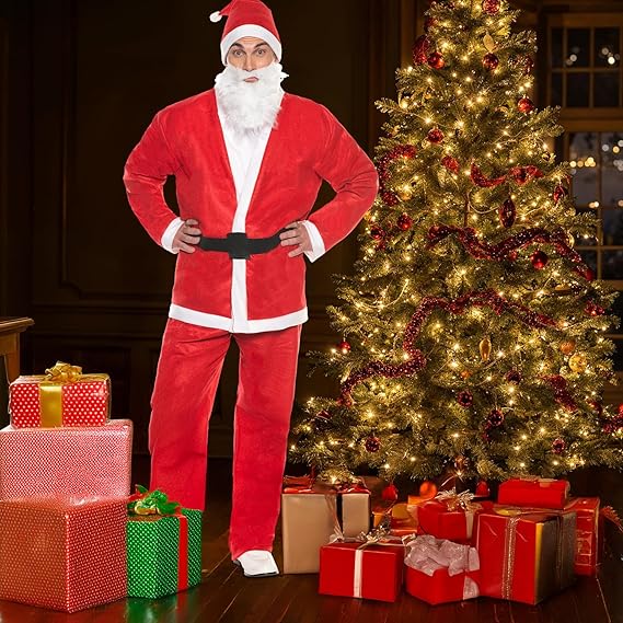 Men's Economy Felt Santa Claus Suit Costume