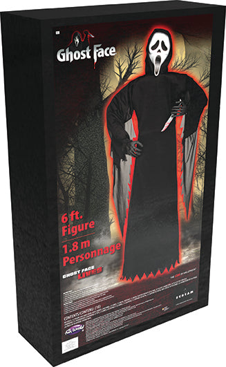 6' Ghost Face Figure with Knife Halloween Prop Decoration
