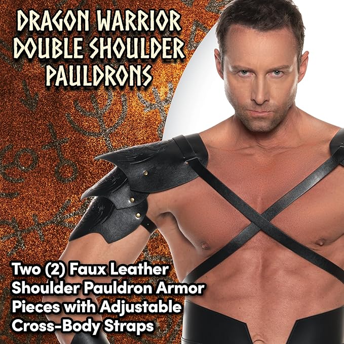 Adult Faux Leather Shoulder Armor Pauldron Viking Pirate Costume Accessories