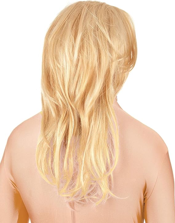 Adult Fabric Sexy Doll Mask with Attached Long Blonde Wig