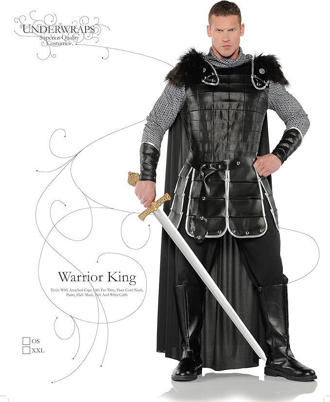 Medieval Warrior King Men's Knight Adult Costume
