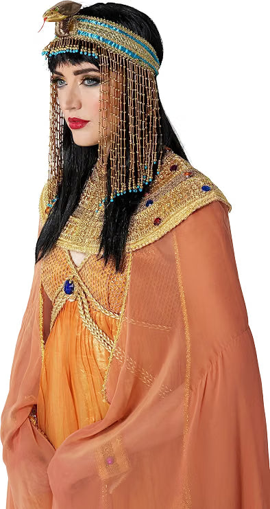 Asp Snake Beaded Headpiece Women's Egyptian Costume Accessory