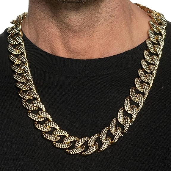 Adult Chain Pimp Cuban Link Gold Hip Hop Costume Necklace
