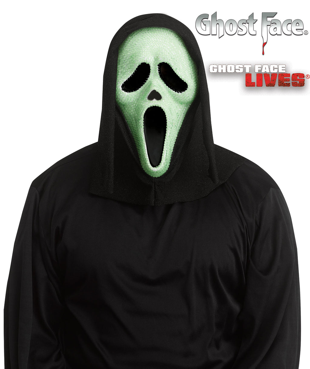 Fun World Scream Ghost Face Glow in the Dark Bling Mask
