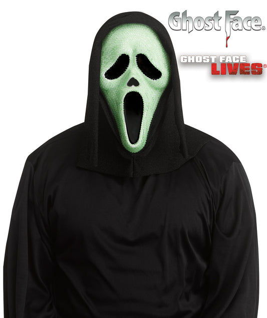Fun World Scream Ghost Face Glow in the Dark Bling Mask