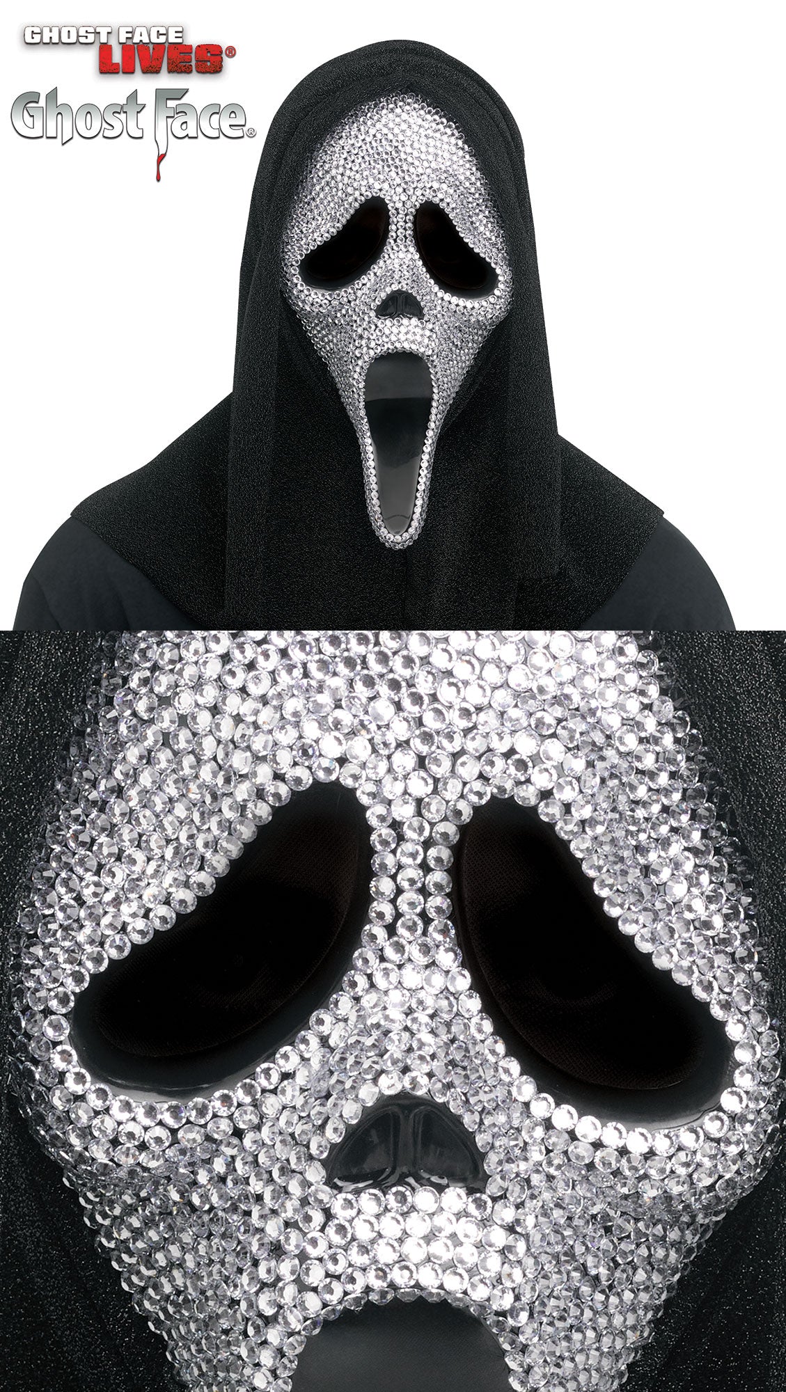 Fun World Scream Ghost Face Bling Character Costume Mask
