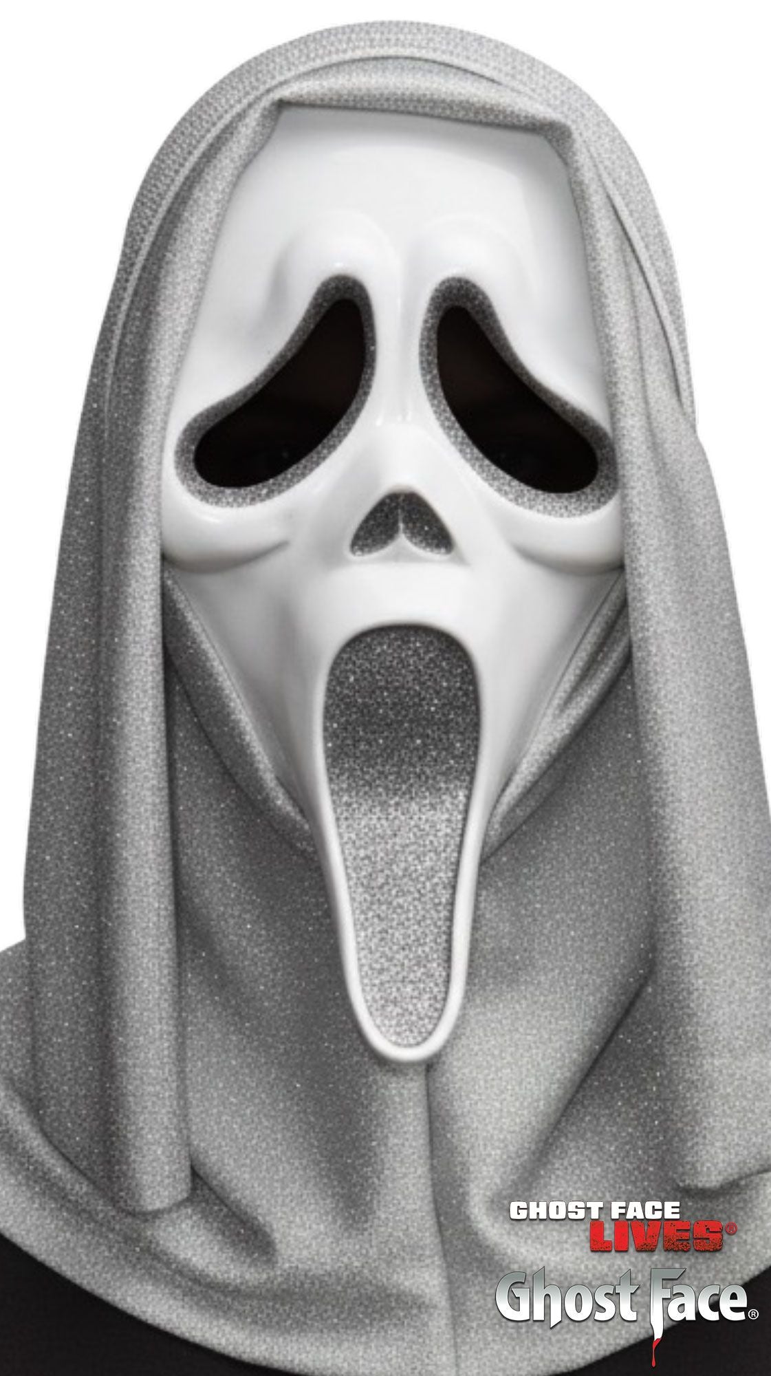 Fun World Scream Ghost Face Glitter Character Costume Mask