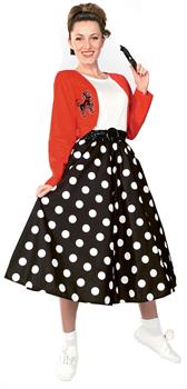 Adult Women's Polka Dot Rocker Costume - One Size