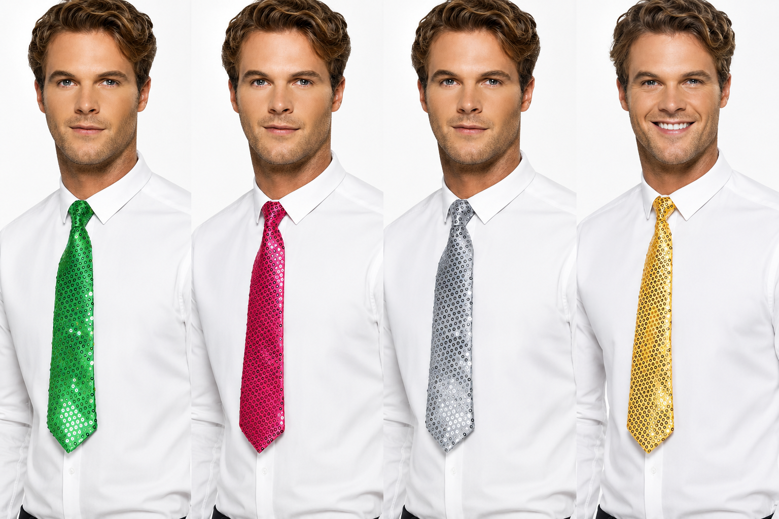Sequin Neck Tie Disco Old School Assorted Colors