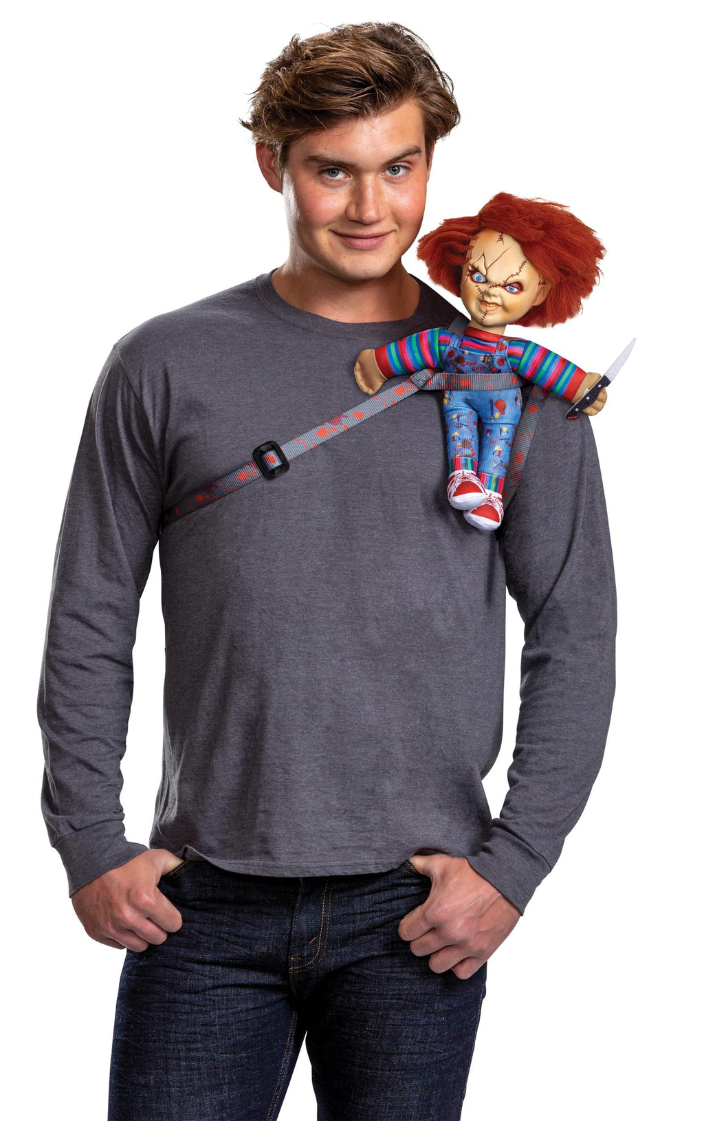 Chucky Back Harness Chucky Doll on model