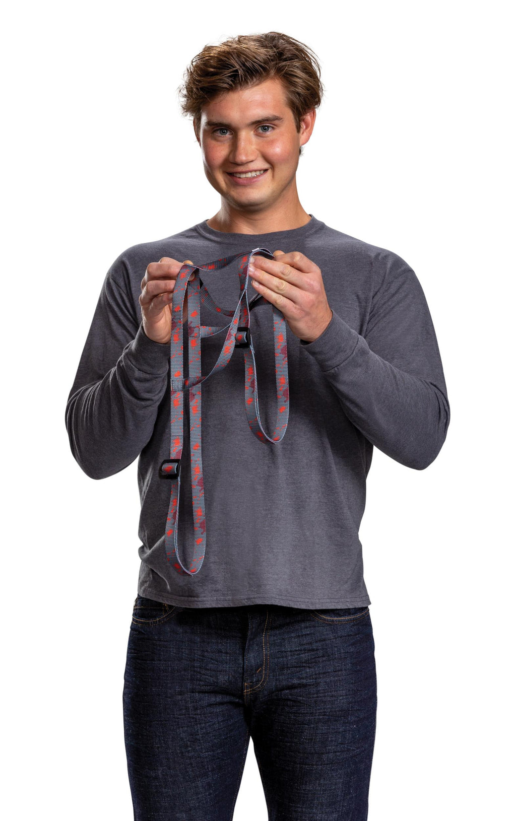 Chucky doll Back Harness held by model