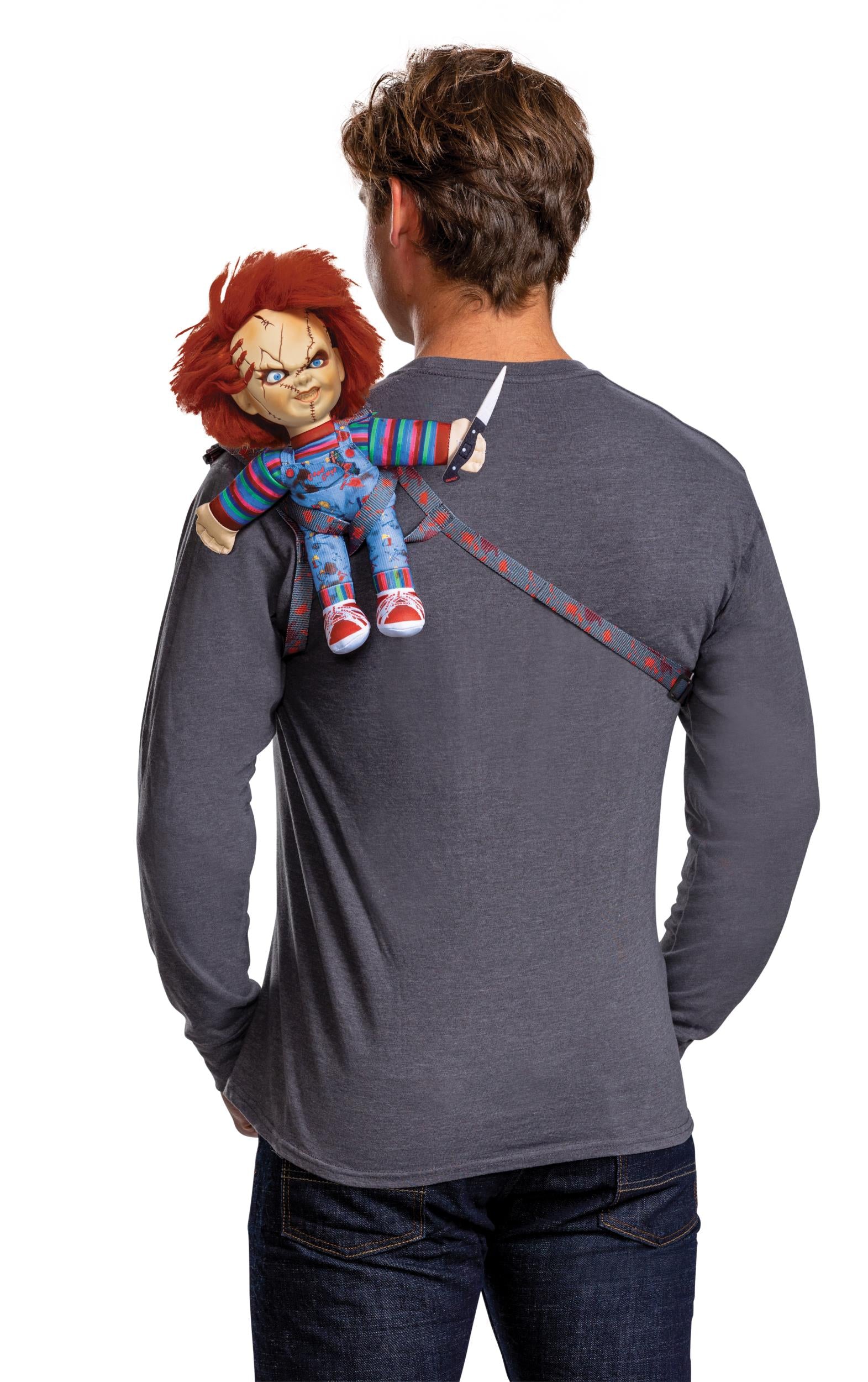 Chucky doll Back Harness back side on model