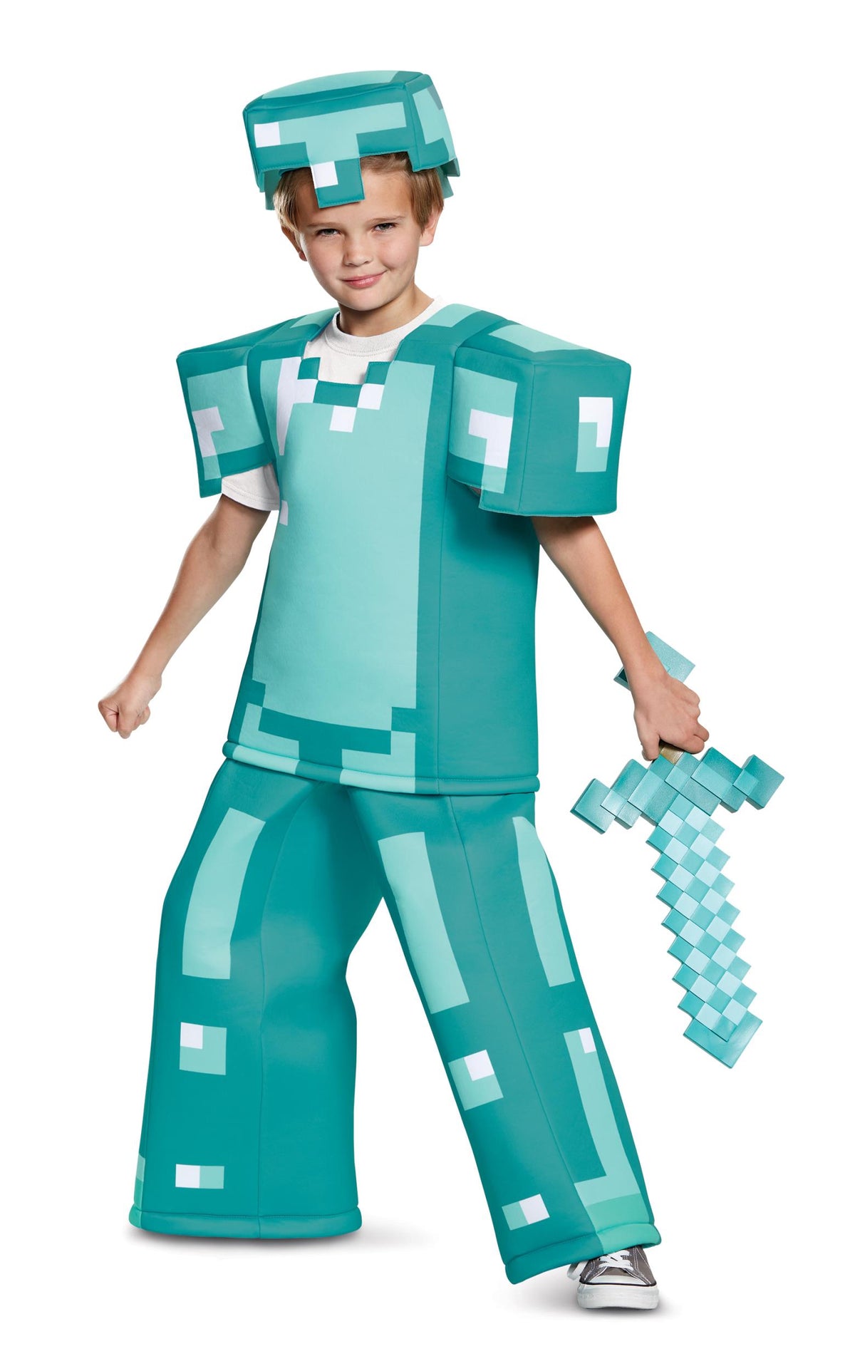 Diamond Armor Prestige Minecraft Child Costume with sword accessory