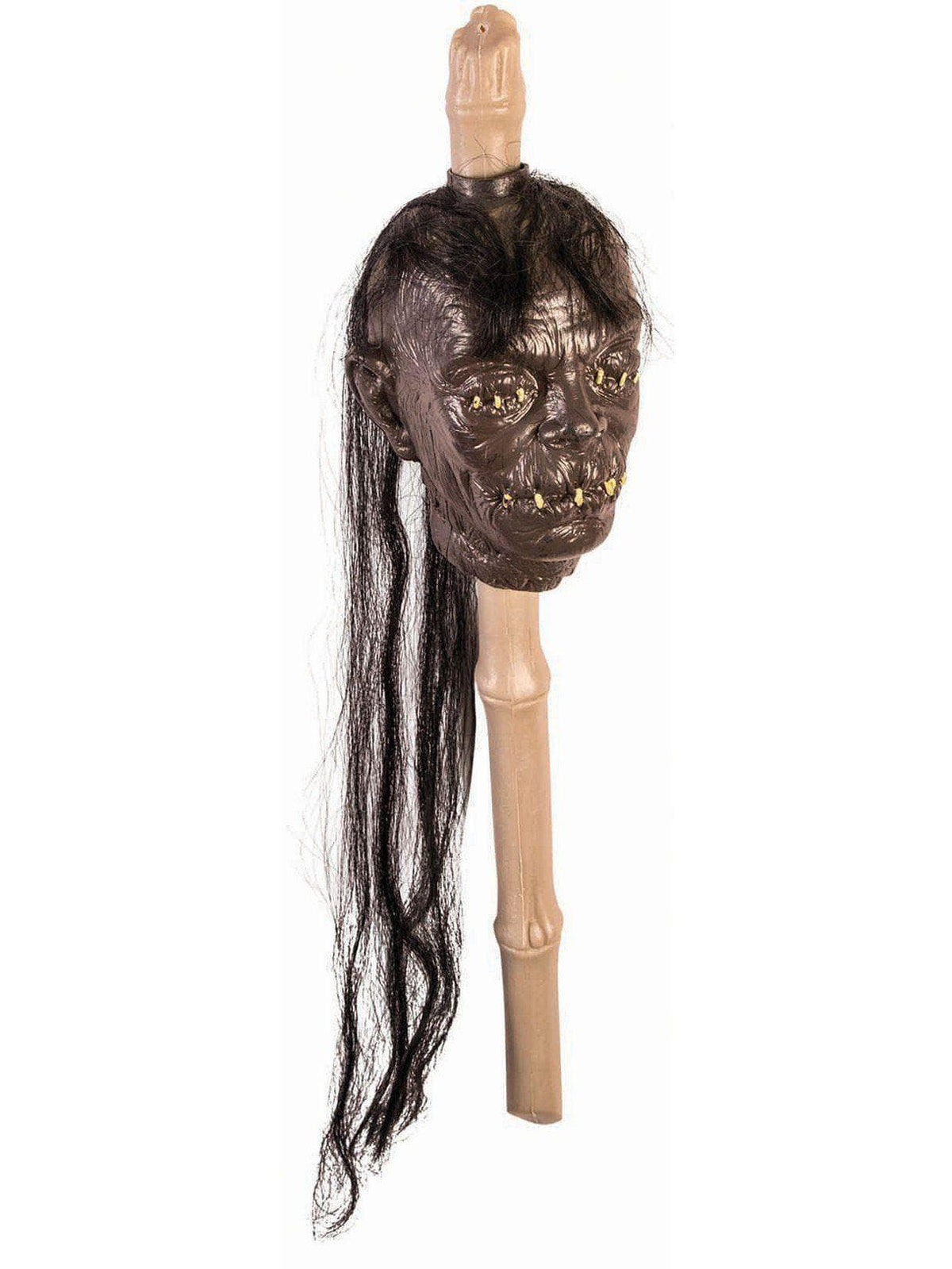 Shrunken head on a stick novelty prop
