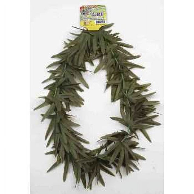 Green leaf flower lei costume accessory