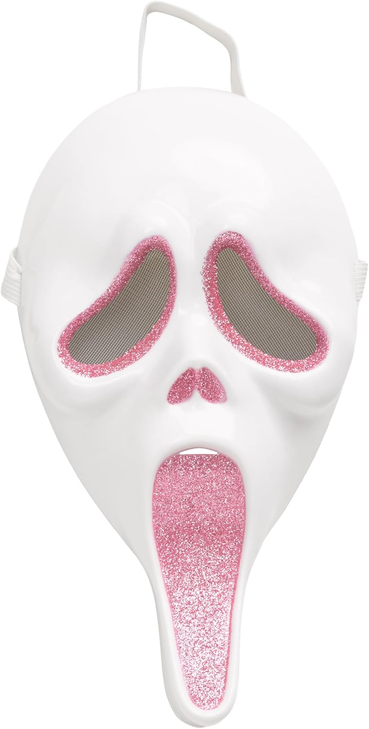 Ghost Face Adult Pink Glitter mask with