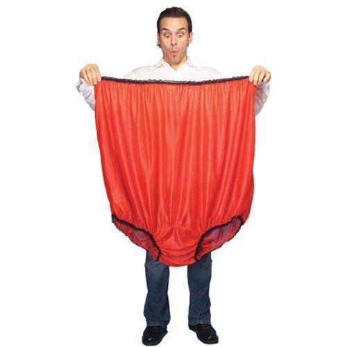 Giant Granny Panties Big Momma Mama Undies with model holding them up