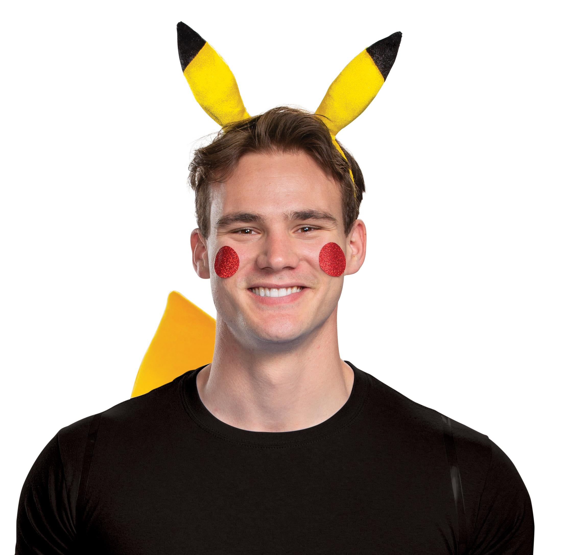 Pikachu Headband and Tail Kit Adult on male adult