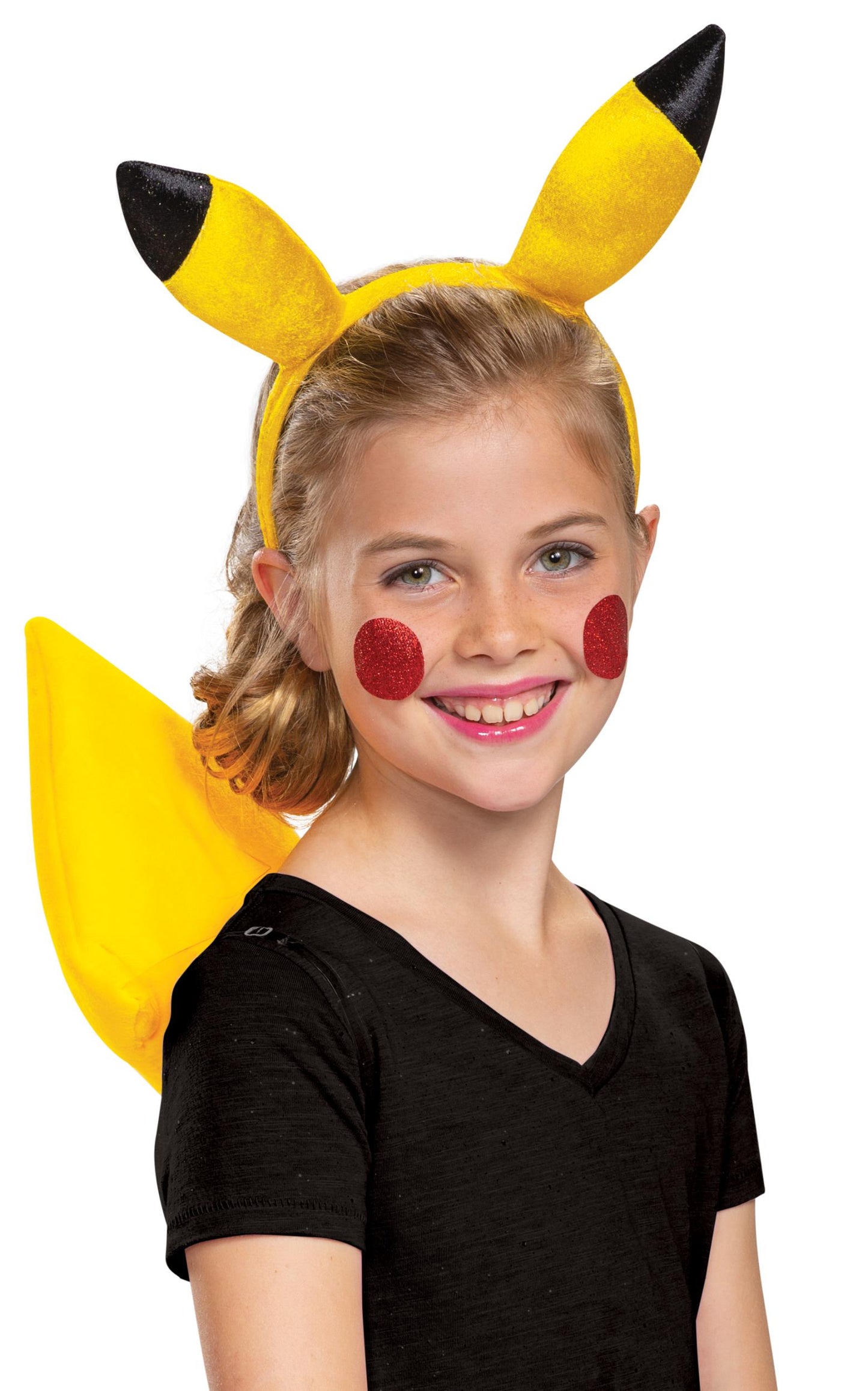 Pikachu Headband and Tail Kit on a child model
