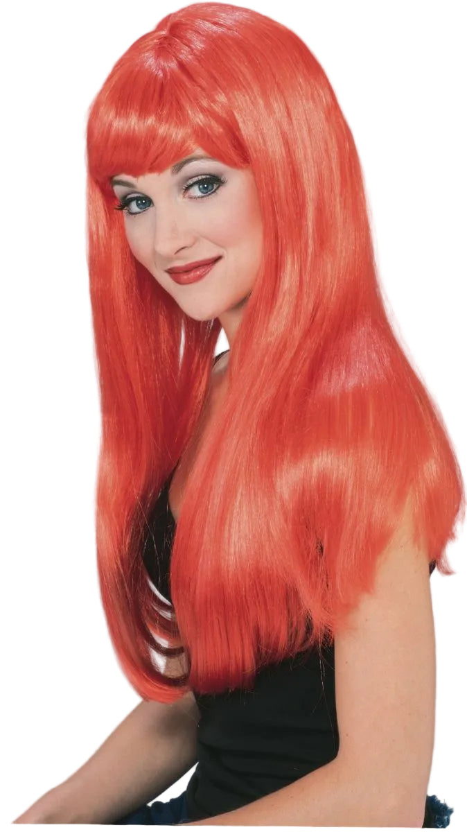 Long Glamour Costume Wig - Red