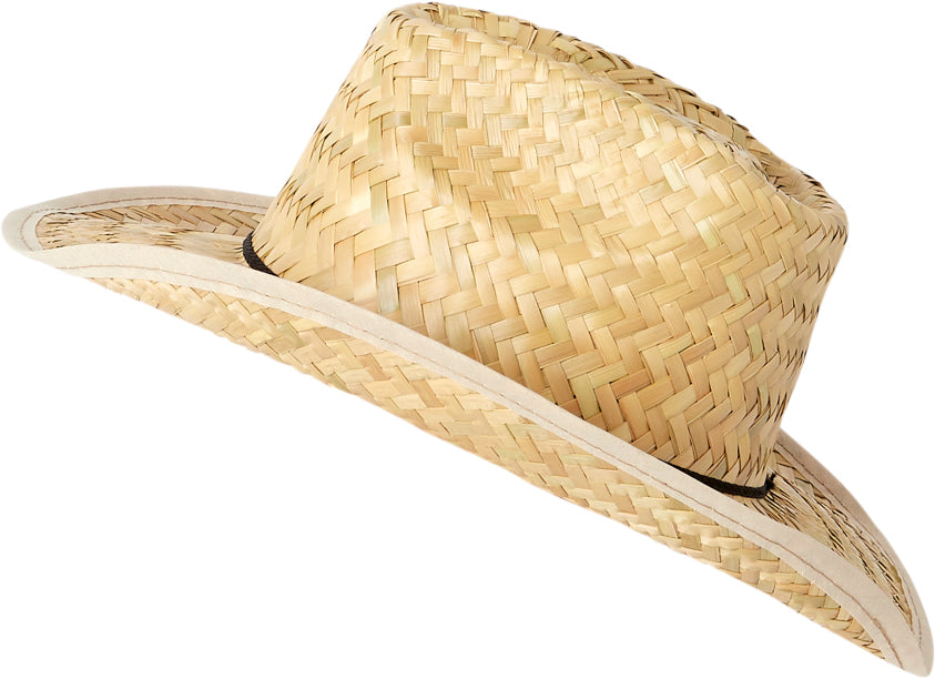 Straw cowboy hat on a white background